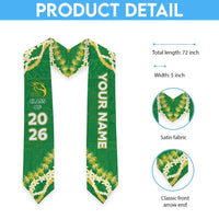 Custom Honokaa High And Intermediate School Graduation Stole Tapa Pattern With Leis LT05 - Polynesian Pride