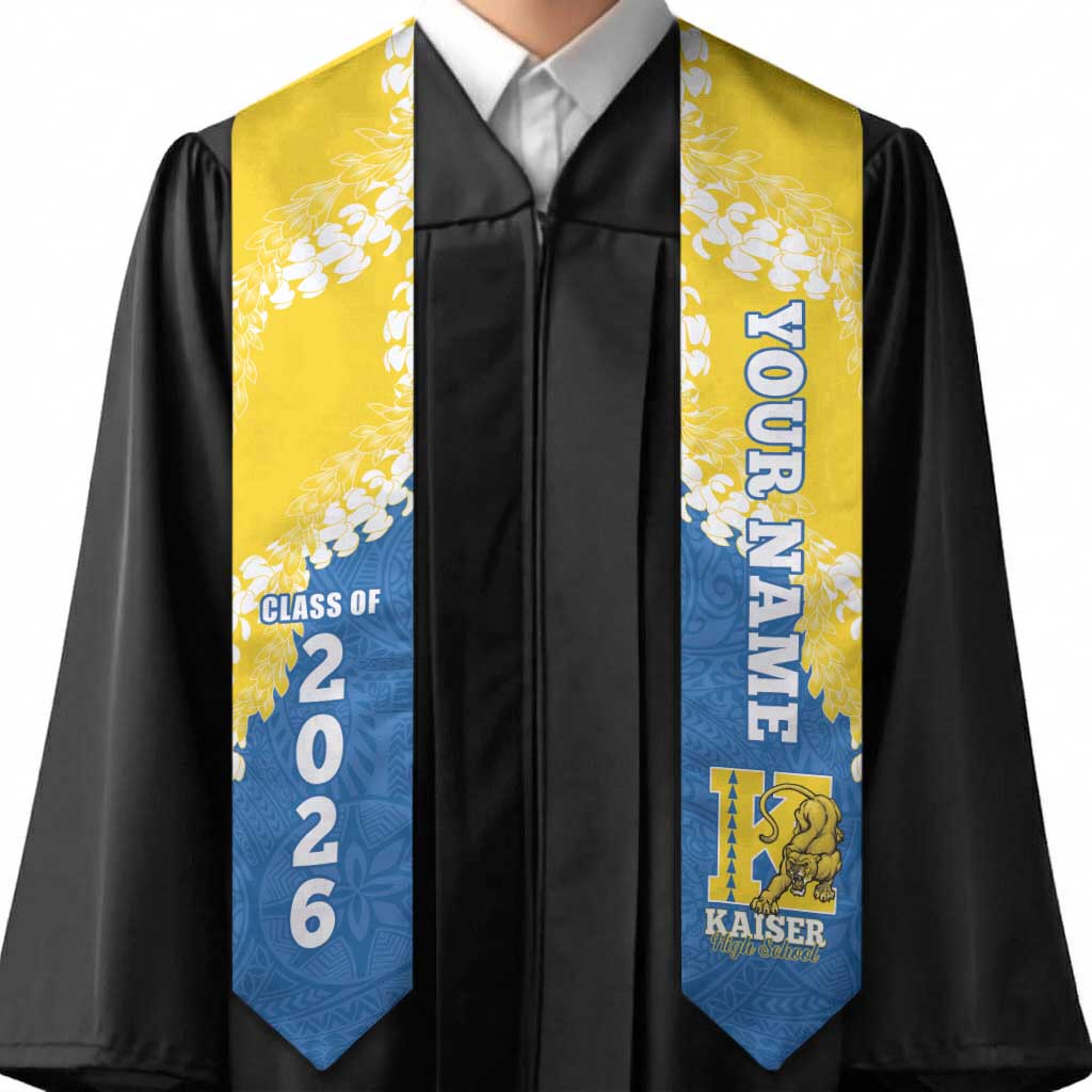 Custom Kaiser Hawaii High School Graduation Stole Class Of Year Puakenikeni Lei Hawaiian Pattern