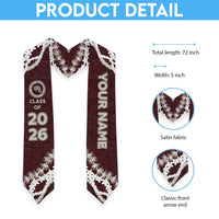 Custom Kau High And Pahala Elementary School Graduation Stole Tapa Pattern With Leis LT05 - Polynesian Pride