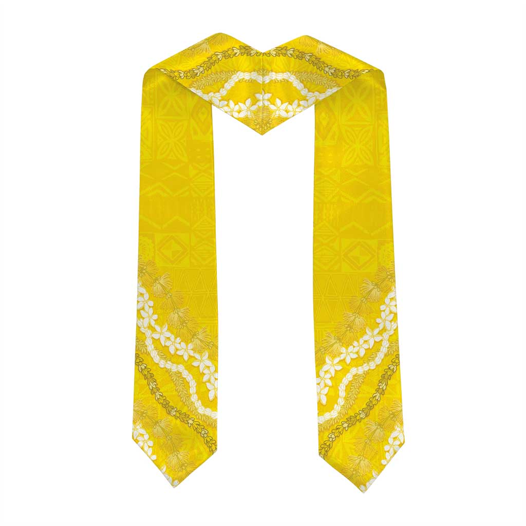 Custom Ke Kula O Ehunuikaimalino Graduation Stole Tapa Pattern With Leis LT05 - Polynesian Pride