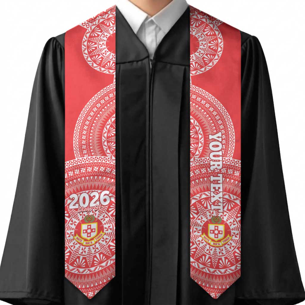 Custom Kolisi Tonga Atele Graduation Stole Class Of Year Tongan Ngatu Pattern LT14 - Polynesian Pride