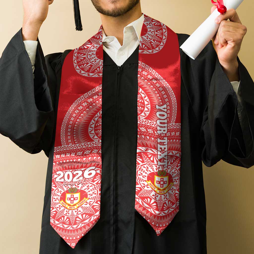 Custom Kolisi Tonga Atele Graduation Stole Class Of Year Tongan Ngatu Pattern LT14 - Polynesian Pride
