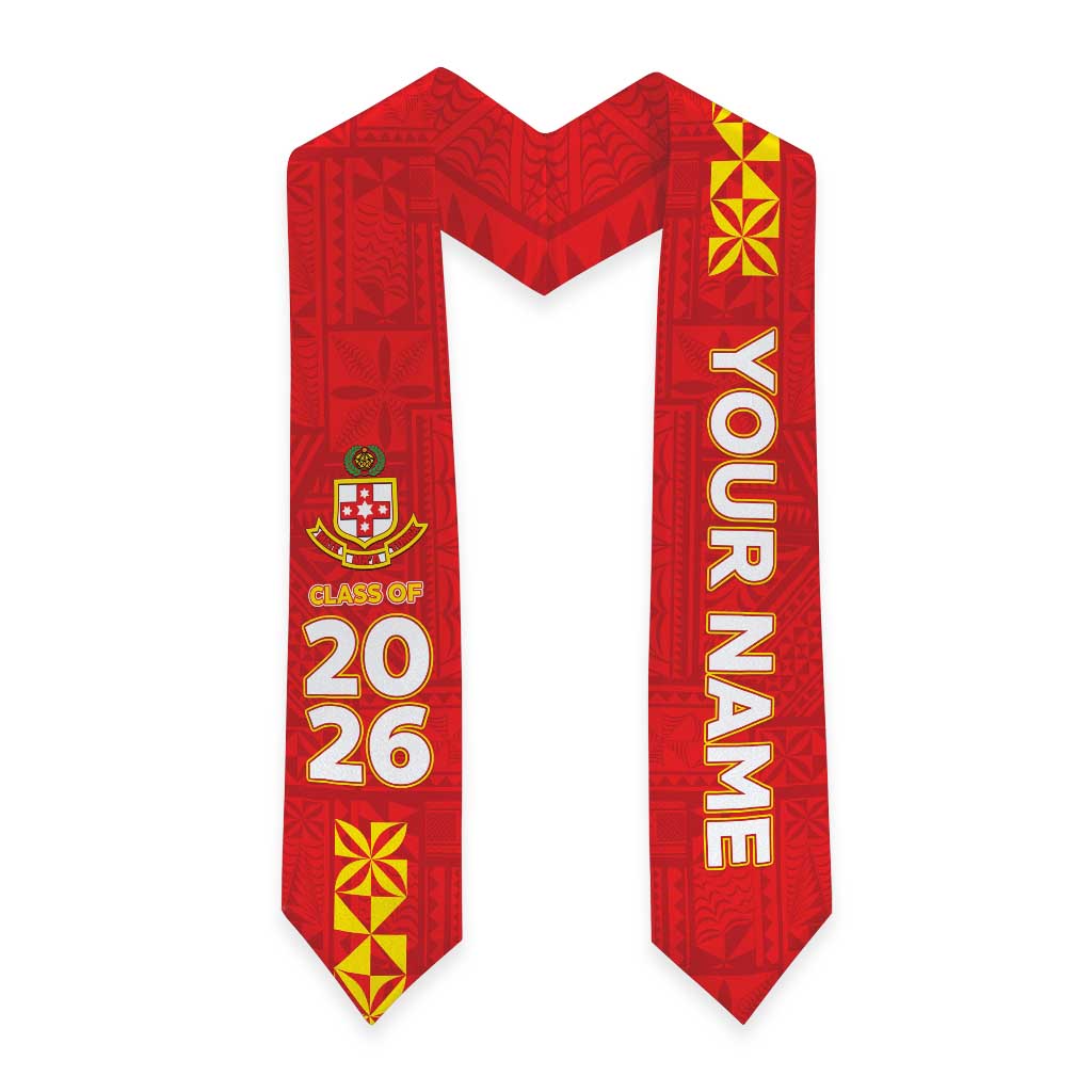 Custom Kolisi Tonga Graduation Stole Tongan Ngatu Pattern LT05 - Polynesian Pride