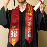 Custom Kolisi Tonga Graduation Stole Tongan Ngatu Pattern LT05 - Polynesian Pride