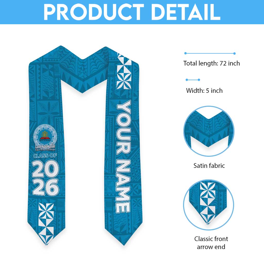 Custom Lavengamalie College Graduation Stole Tongan Ngatu Pattern LT05 - Polynesian Pride