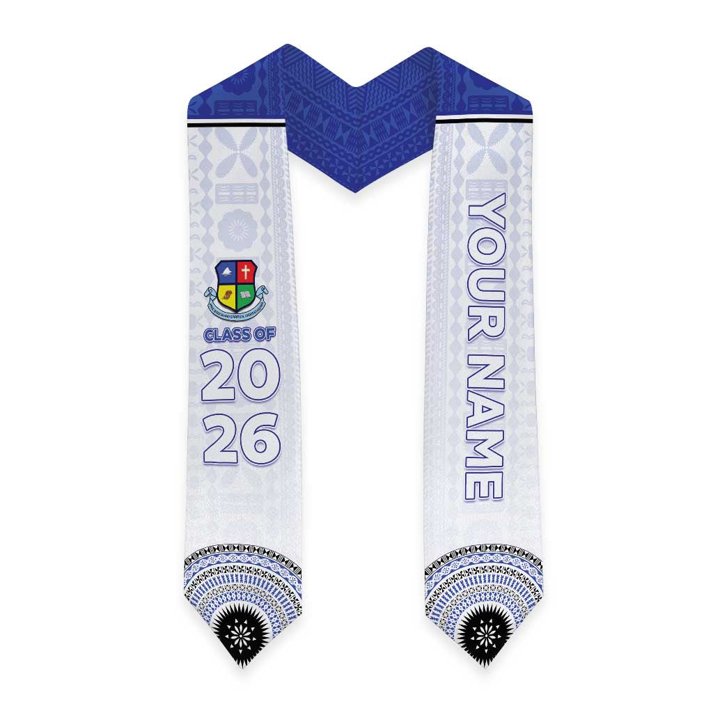 Custom Lelean Memorial School Graduation Stole With Fijian Tapa Pattern LT05 - Polynesian Pride