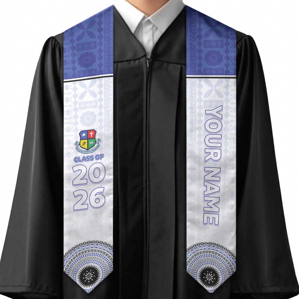 Custom Lelean Memorial School Graduation Stole With Fijian Tapa Pattern LT05 - Polynesian Pride