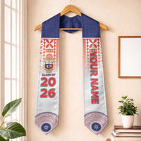 Custom Marist Brothers High School Graduation Stole With Fijian Tapa Pattern