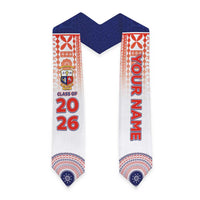 Custom Marist Brothers High School Graduation Stole With Fijian Tapa Pattern