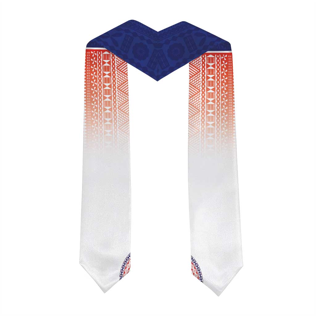 Custom Marist Brothers High School Graduation Stole With Fijian Tapa Pattern