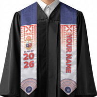 Custom Marist Brothers High School Graduation Stole With Fijian Tapa Pattern