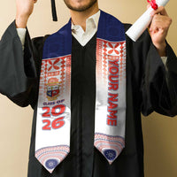 Custom Marist Brothers High School Graduation Stole With Fijian Tapa Pattern