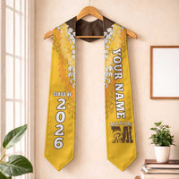 Custom Mililani Hawaii High School Graduation Stole Class Of Year Puakenikeni Lei Hawaiian Pattern LT14 One Size Yellow - Polynesian Pride