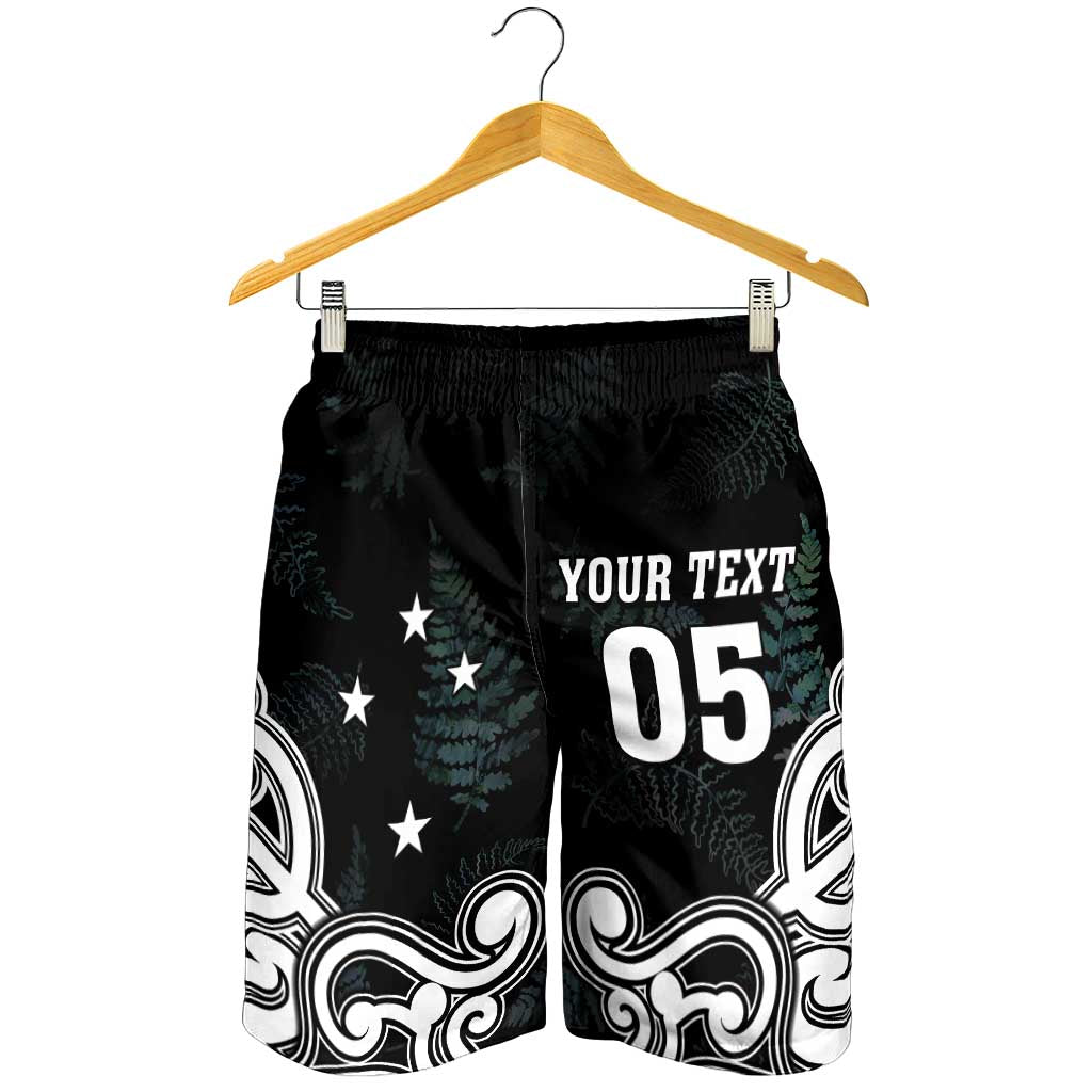 Custom New Zealand Fern Rugby Shorts for Men Maori Pattern