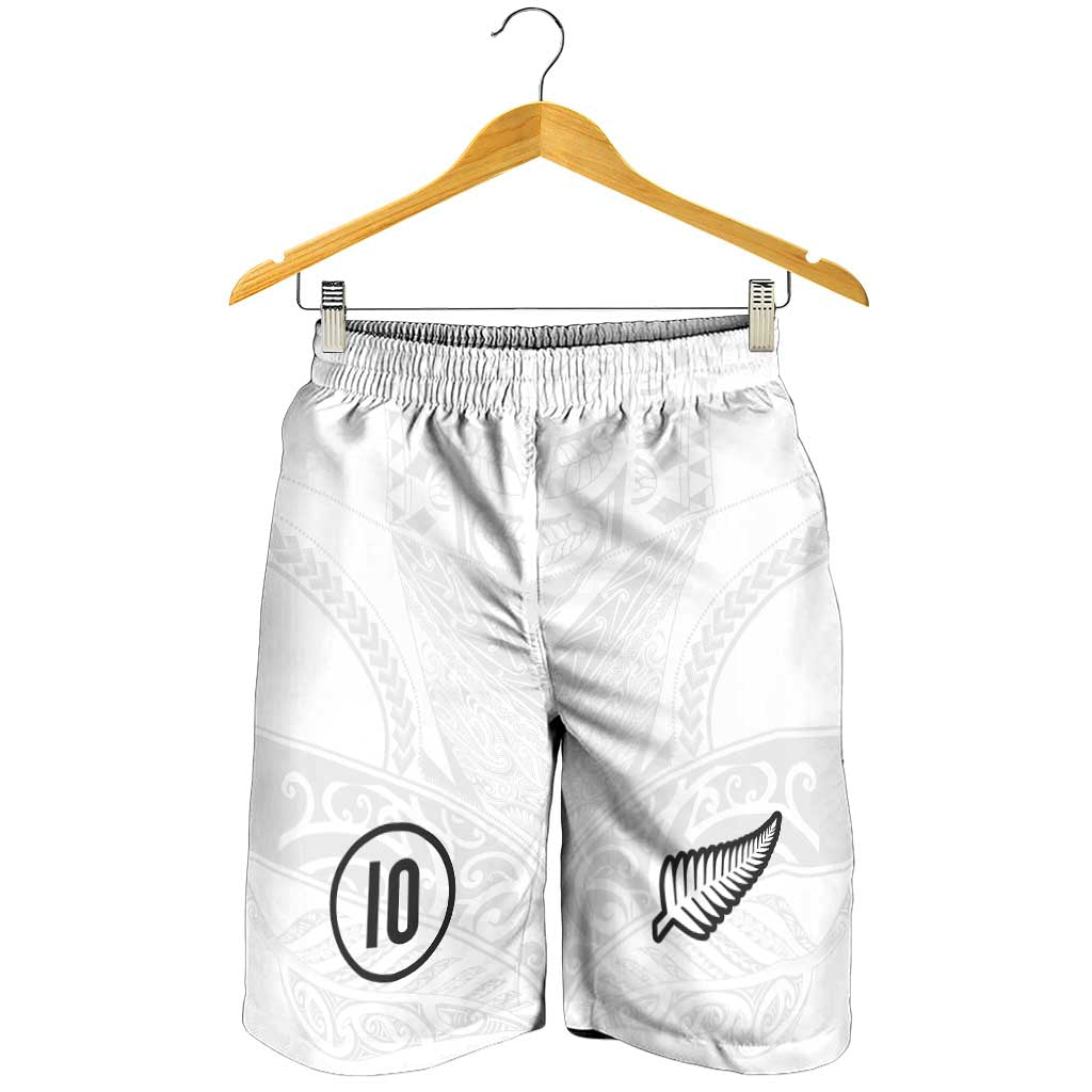 Custom New Zealand Football Shorts for Men The Whites-Sporty T90 Style - Polynesian Pride
