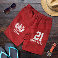 Custom Pacific Rugby Spirit Shorts for Men Tonga Ngatu Pride Red Edition LT9 Red - Polynesian Pride
