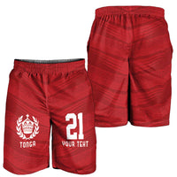 Custom Pacific Rugby Spirit Shorts for Men Tonga Ngatu Pride Red Edition LT9 - Polynesian Pride
