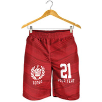 Custom Pacific Rugby Spirit Shorts for Men Tonga Ngatu Pride Red Edition LT9 - Polynesian Pride