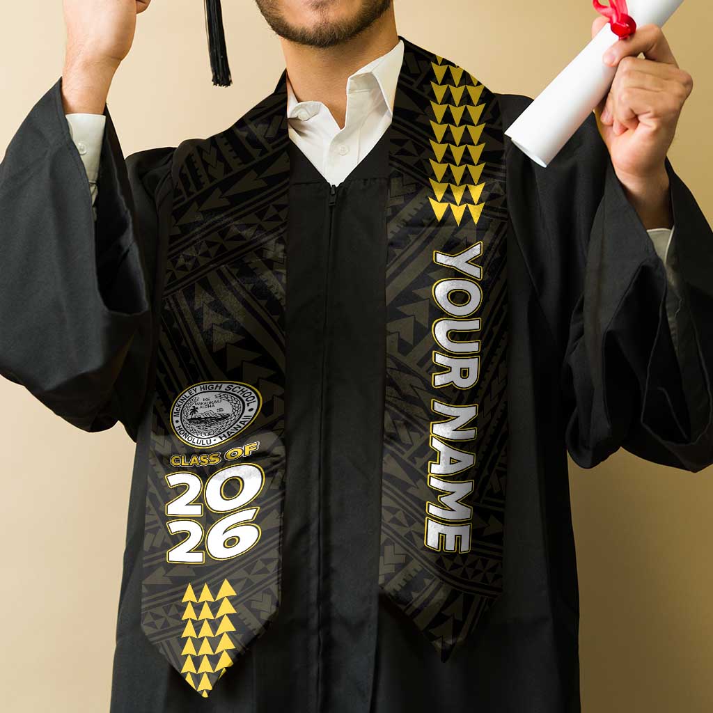 Custom President William McKinley High School Graduation Stole Kakau Pattern LT05 - Polynesian Pride