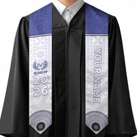 Custom Queen Victoria School Graduation Stole With Fijian Tapa Pattern
