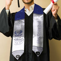 Custom Queen Victoria School Graduation Stole With Fijian Tapa Pattern