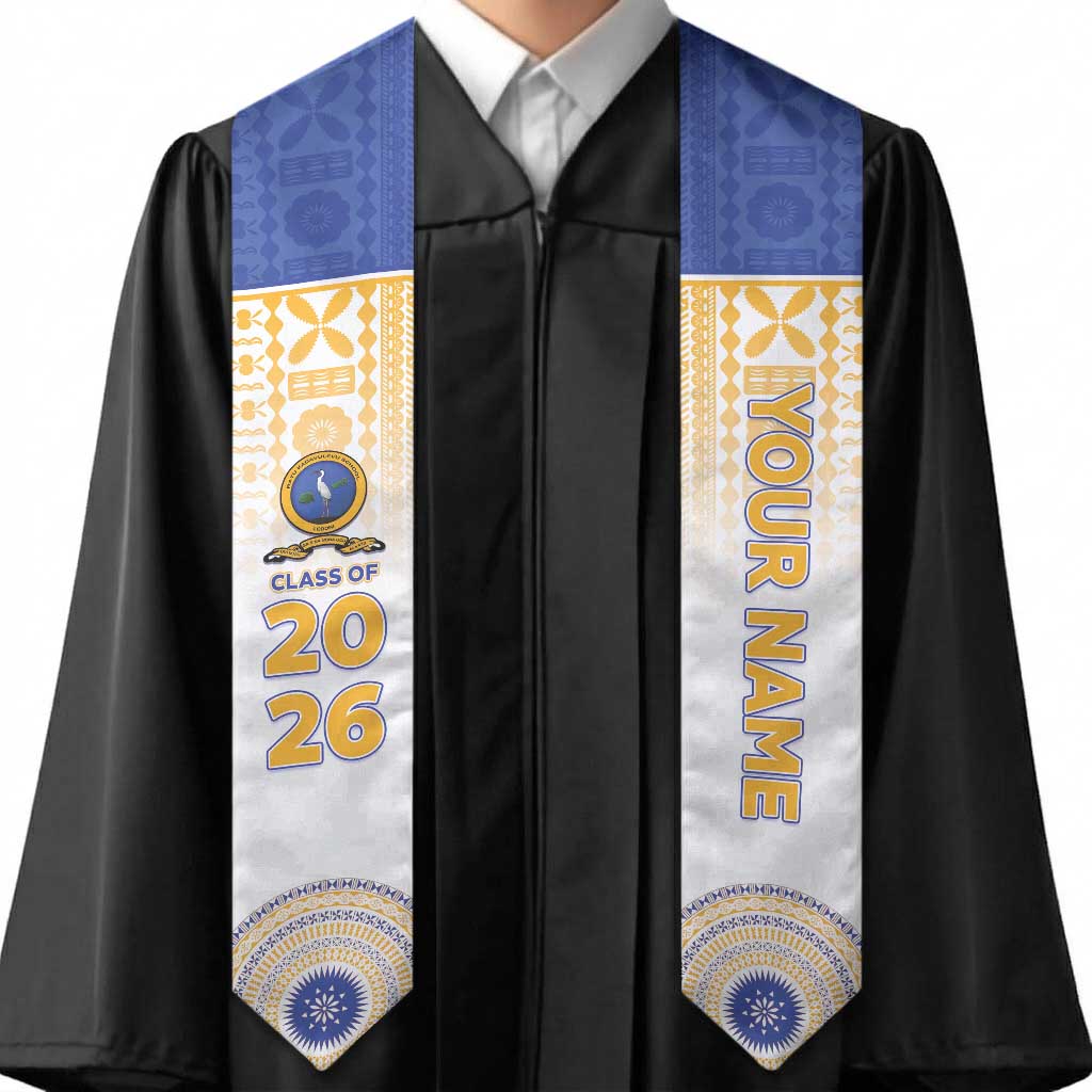 Custom Ratu Kadavulevu School Graduation Stole With Fijian Tapa Pattern LT05 - Polynesian Pride