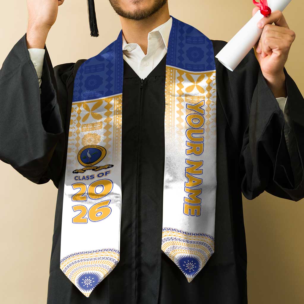 Custom Ratu Kadavulevu School Graduation Stole With Fijian Tapa Pattern LT05 - Polynesian Pride