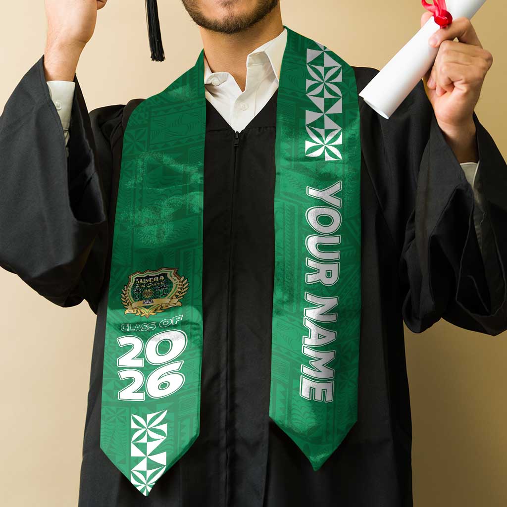 Custom Saineha High School Graduation Stole Tongan Ngatu Pattern LT05 - Polynesian Pride