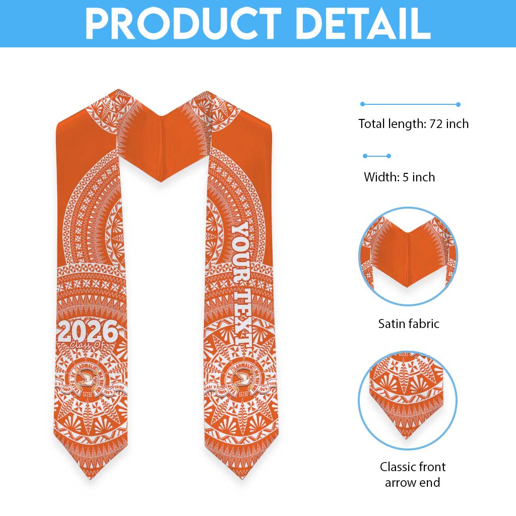 Custom Tailulu Tonga College Graduation Stole Class Of Year Tongan Ngatu Pattern LT14 - Polynesian Pride