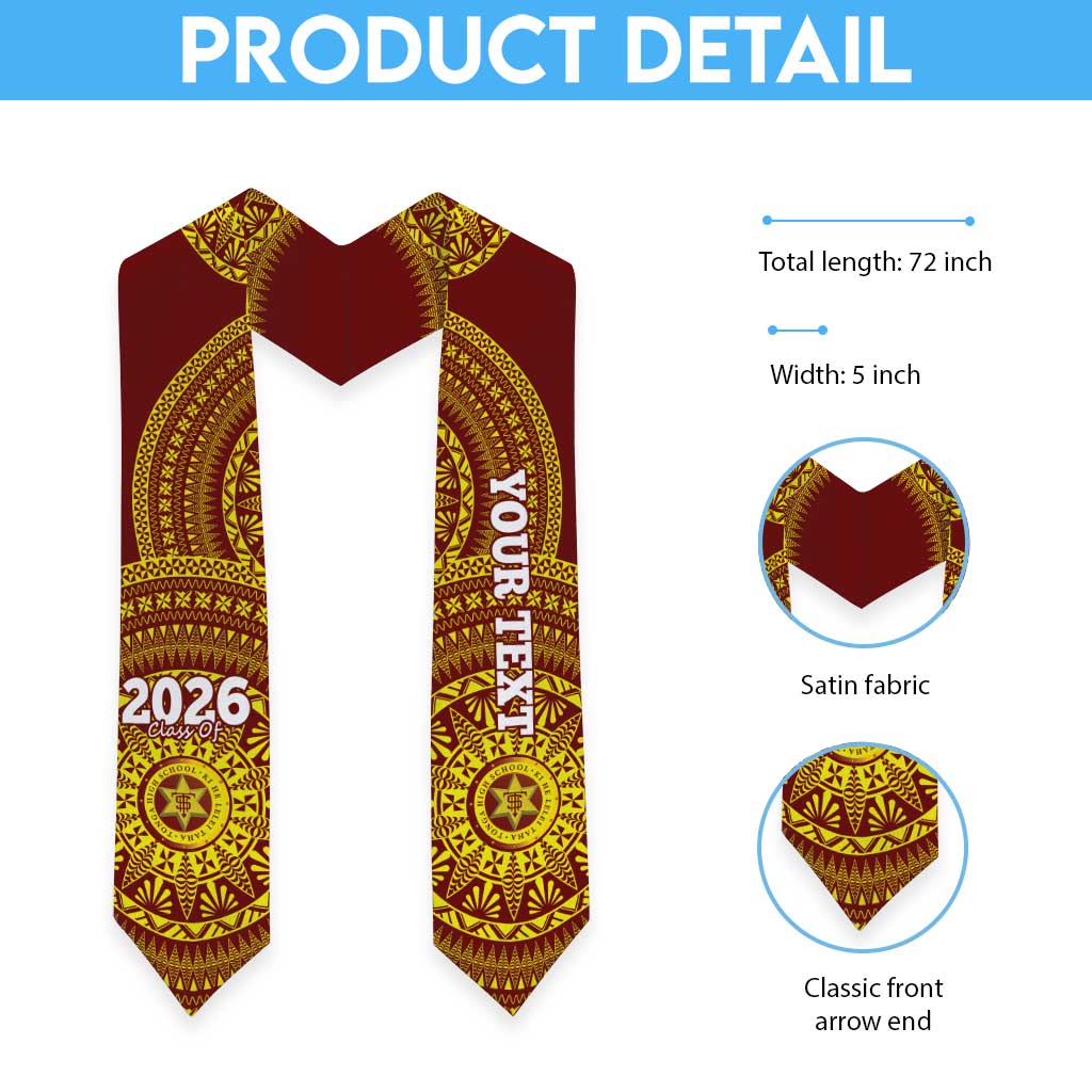 Custom Tonga High School Graduation Stole Class Of Year Tongan Ngatu Pattern LT14 - Polynesian Pride