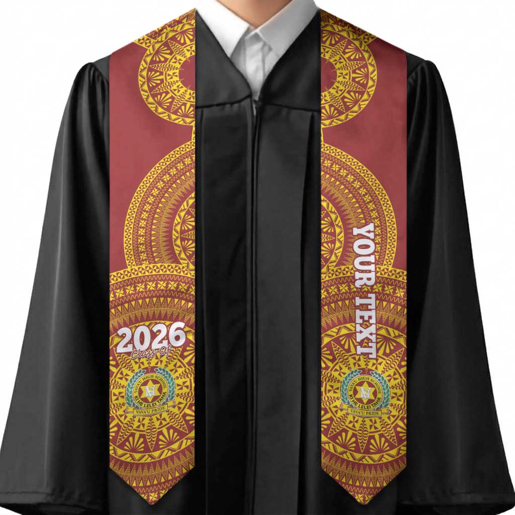 Custom Vavau High School Tonga Graduation Stole Class Of Year Tongan Ngatu Pattern LT14 - Polynesian Pride
