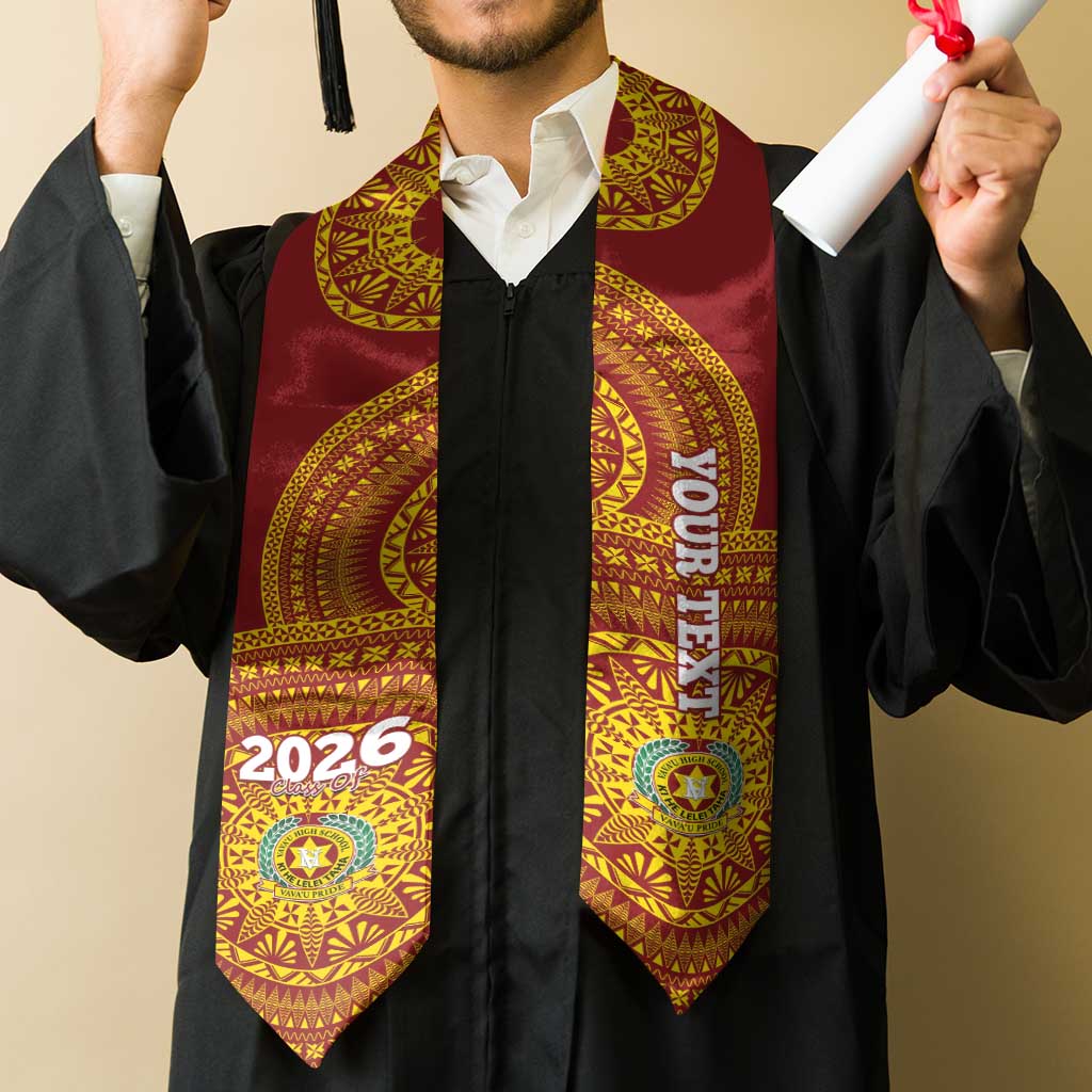 Custom Vavau High School Tonga Graduation Stole Class Of Year Tongan Ngatu Pattern LT14 - Polynesian Pride