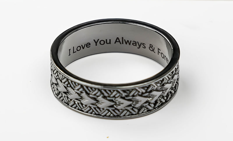 Custom Polynesian Wedding Band – Samoan Arrow Pattern Ring