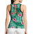Cyan Hawaii Hibiscus Tropical Flowers Motifs Hollow Tank Top - Polynesian Pride