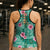 Cyan Hawaii Hibiscus Tropical Flowers Motifs Hollow Tank Top - Polynesian Pride