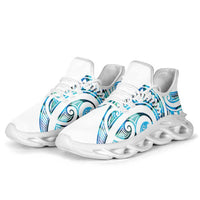 Cyan White New Zealand Puhoro Ta Moko Clunky Sneakers LT14 - Polynesian Pride
