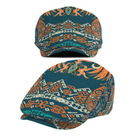 Dark Cyan Blue Batik Papua-inspired Pattern Jeff Hat - Polynesian Pride