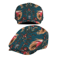 Dark Cyan Blue Bird of Batik Papua Jeff Hat Exotic Natural Wealth of Papua - Polynesian Pride