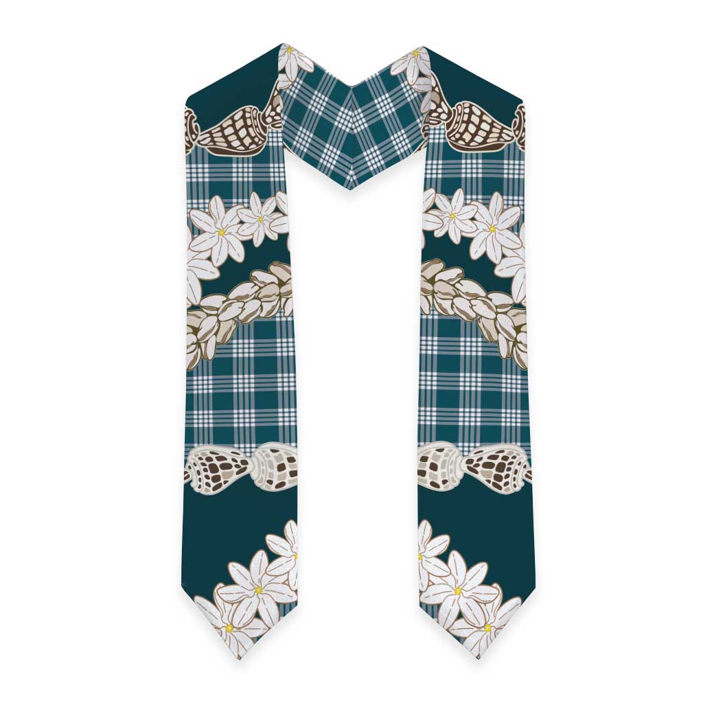 Dark Cyan Hawaii Tiare and Shell Lei Graduation Stole Hawaiian Palaka Luxury Vibes LT14 - Polynesian Pride