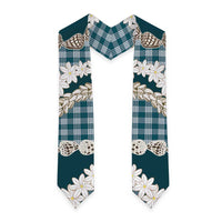 Dark Cyan Hawaii Tiare and Shell Lei Graduation Stole Hawaiian Palaka Luxury Vibes LT14 - Polynesian Pride