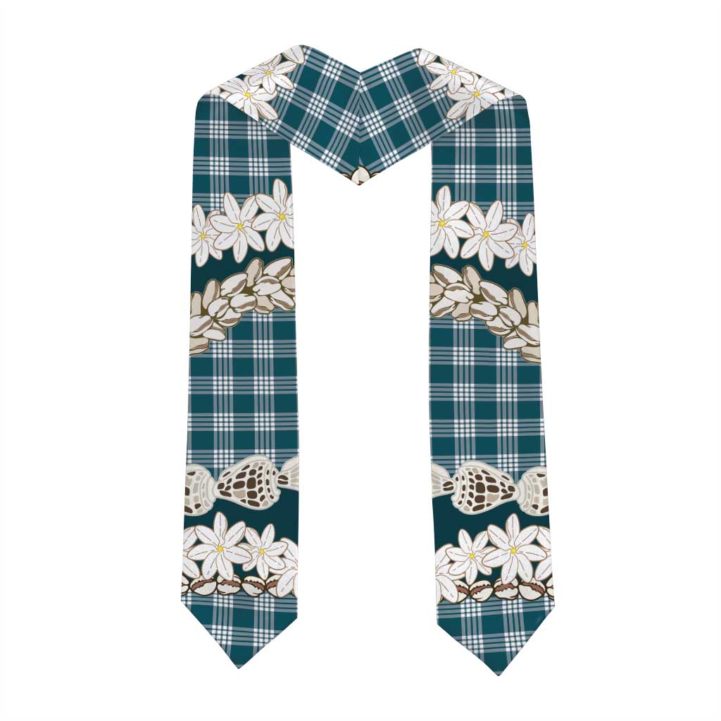 Dark Cyan Hawaii Tiare and Shell Lei Graduation Stole Hawaiian Palaka Luxury Vibes LT14 - Polynesian Pride