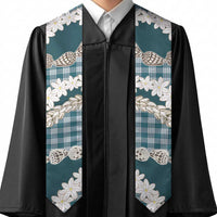 Dark Cyan Hawaii Tiare and Shell Lei Graduation Stole Hawaiian Palaka Luxury Vibes LT14 - Polynesian Pride