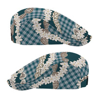 Dark Cyan Hawaii Tiare and Shell Lei Jeff Hat Hawaiian Palaka Luxury Vibes - Polynesian Pride