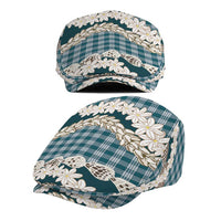 Dark Cyan Hawaii Tiare and Shell Lei Jeff Hat Hawaiian Palaka Luxury Vibes - Polynesian Pride