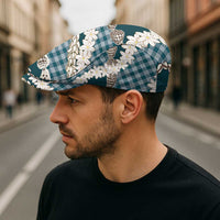 Dark Cyan Hawaii Tiare and Shell Lei Jeff Hat Hawaiian Palaka Luxury Vibes - Polynesian Pride