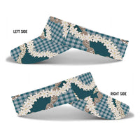 Dark Cyan Hawaii Tiare and Shell Lei Sun Visor Cap Hawaiian Palaka Luxury Vibes LT14 - Polynesian Pride