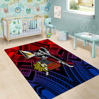 Filipinos Lapu-lapu Hero Area Rug Philippines Flag and Sun DT02 - Polynesian Pride