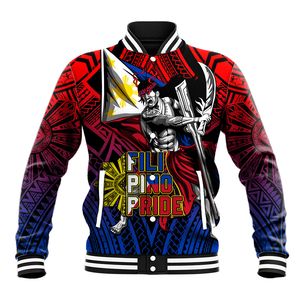 Filipinos Lapu-lapu Hero Baseball Jacket Philippines Flag and Sun DT02 Unisex Art - Polynesian Pride