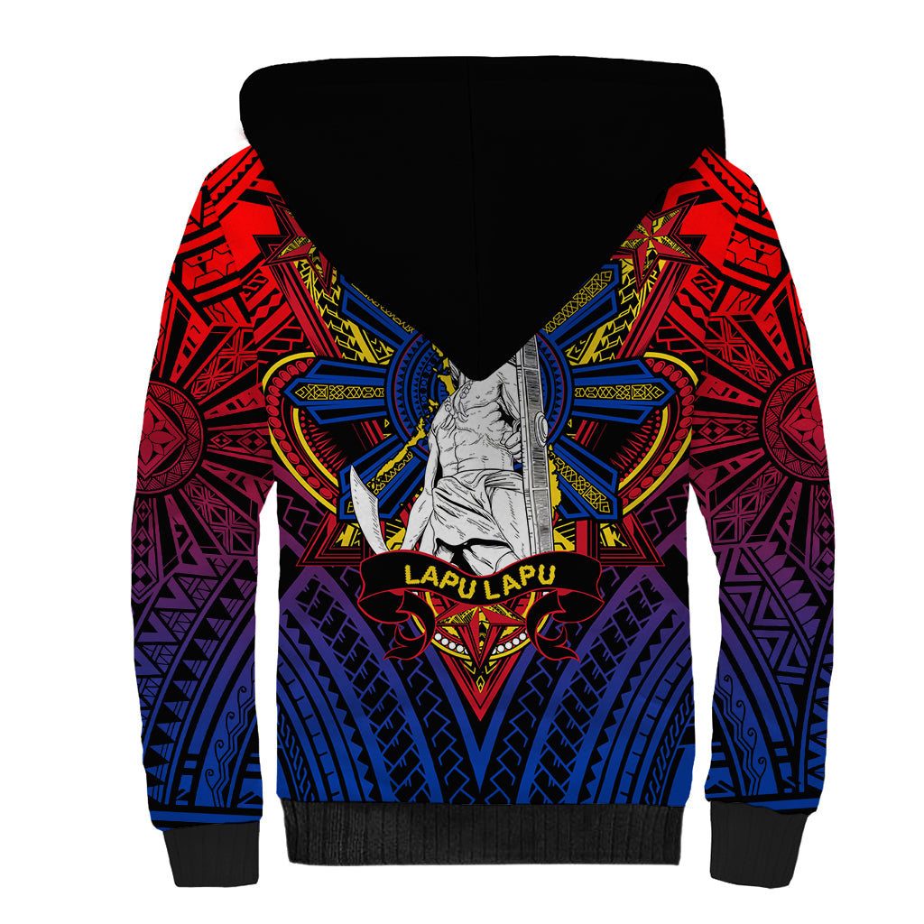 Filipinos Lapu-lapu Hero Sherpa Hoodie Philippines Flag and Sun DT02 - Polynesian Pride