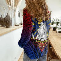 Filipinos Lapu-lapu Hero Women Casual Shirt Philippines Flag and Sun DT02 - Polynesian Pride